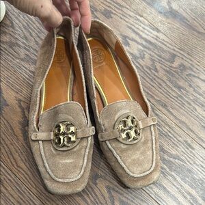 Tory Burch Women's Beige Suede Loafers